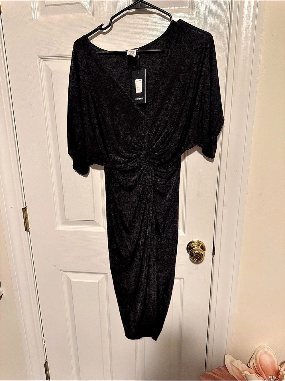 Fashion Nova Full Grown Knot Dress Black Maxi Dress Size Medium NWT
